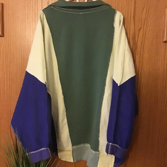 NWT Free People Sidewalk Sweatshirt Mallard Combo size- MEDIUM - Picture 5 of 5